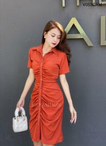 Đầm Dạo Phố & Công Sở V053 - Cam - Cam