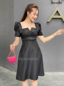 Đầm Dạo Phố & Công Sở V054 - Đen - Đen