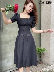 Đầm Công Sở & Dạo Phố V061 - Đen - Đen