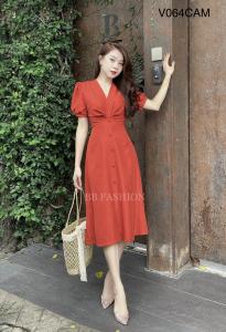 Đầm Công Sở V064 - Cam - Cam